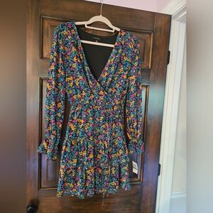 City Studio Vibrant Floral Long Sleeve Dress